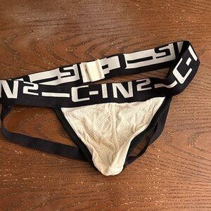 C-IN2 Men's Black and Cream Jockstrap